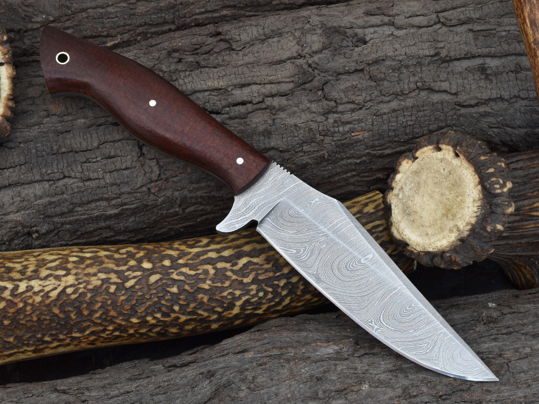 Mosasaurus Damascus Steel Folding Knife